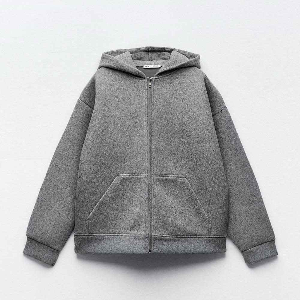 Zara Full-Zip Gray Hooded Jacket